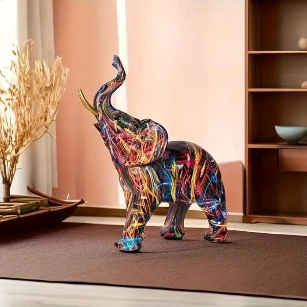 Lunara – Artistic and Colorful Graffiti Elephant Figurine