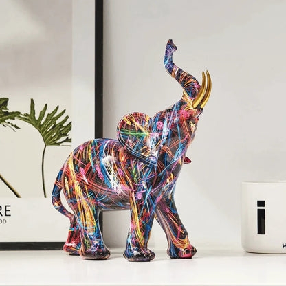 Lunara – Artistic and Colorful Graffiti Elephant Figurine