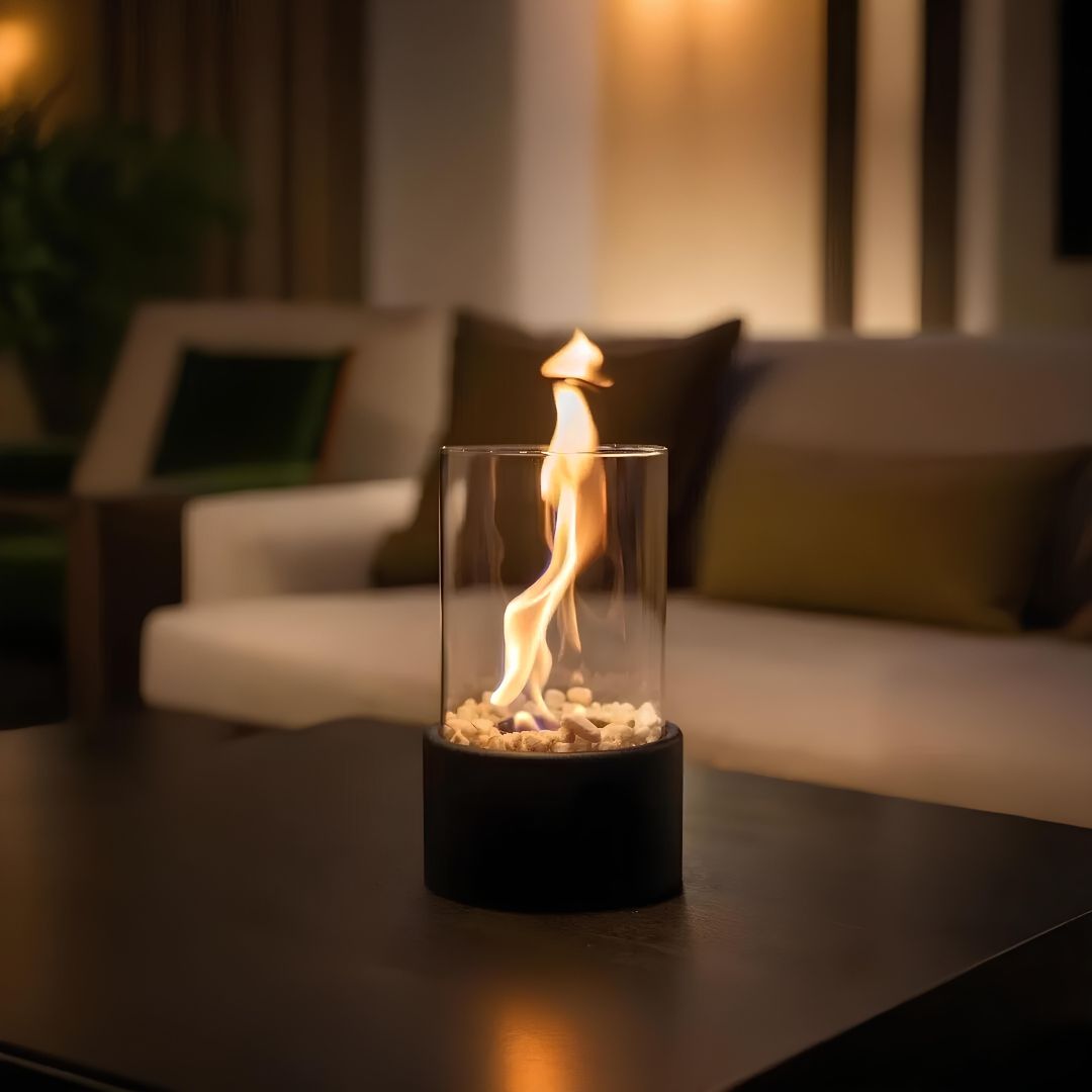 Orion – Lampe à Huile en Métal et Verre Élégante