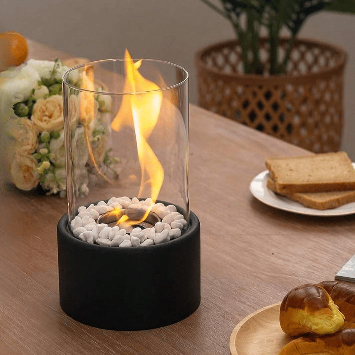 Orion – Lampe à Huile en Métal et Verre Élégante
