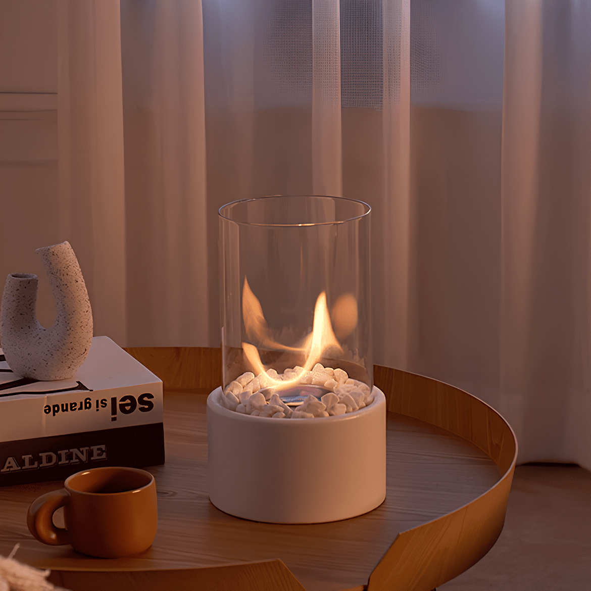Orion – Lampe à Huile en Métal et Verre Élégante