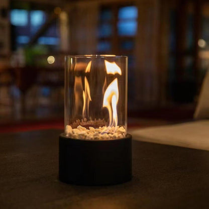 Orion – Lampe à Huile en Métal et Verre Élégante