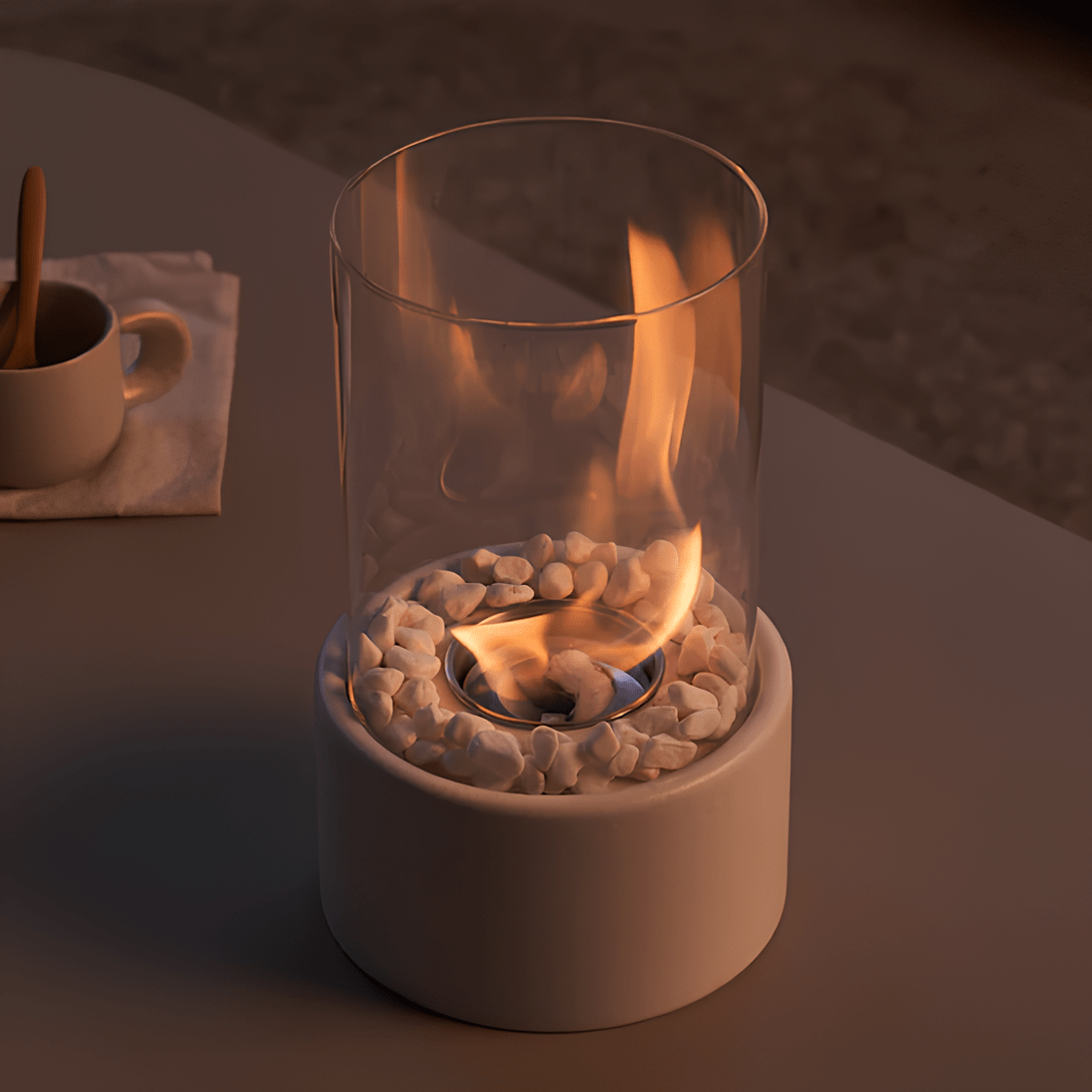 Orion – Lampe à Huile en Métal et Verre Élégante