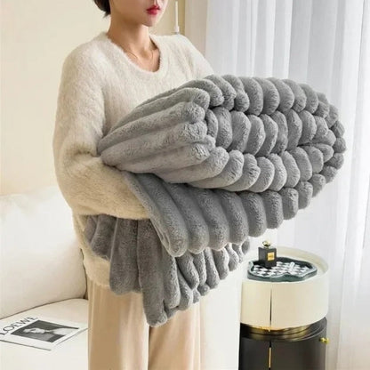 Velora – Plaid Doux à Rayures Luxueux et Confortable