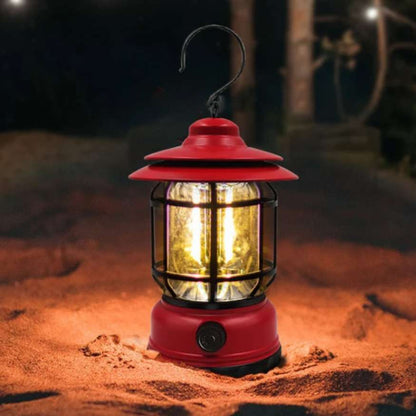 Lumora – Lampe de Camping Rechargeable LED au Style Vintage et Luminosité Ajustable