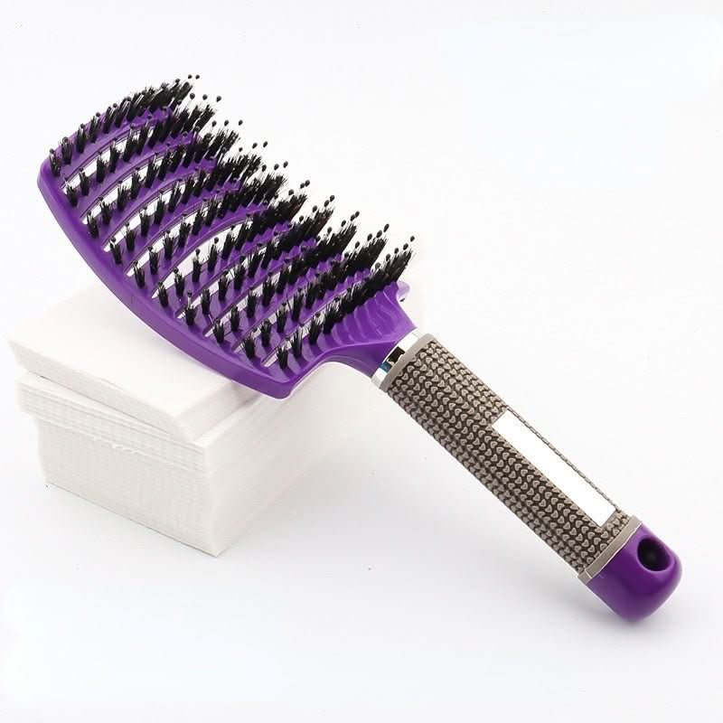 Brosse à Cheveux Démêlante Souple à Picots Flexibles pour Cheveux Mouillés et Secs Unisexe Format Ergonomique