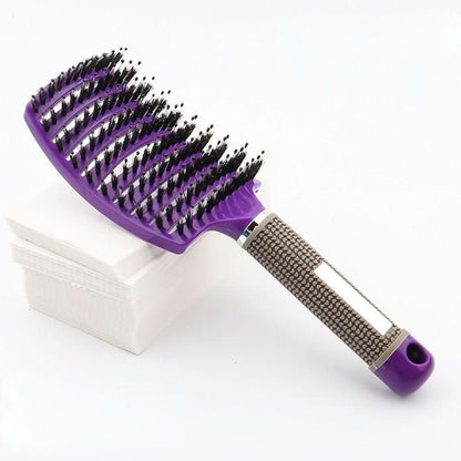 Brosse à Cheveux Démêlante Souple à Picots Flexibles pour Cheveux Mouillés et Secs Unisexe Format Ergonomique