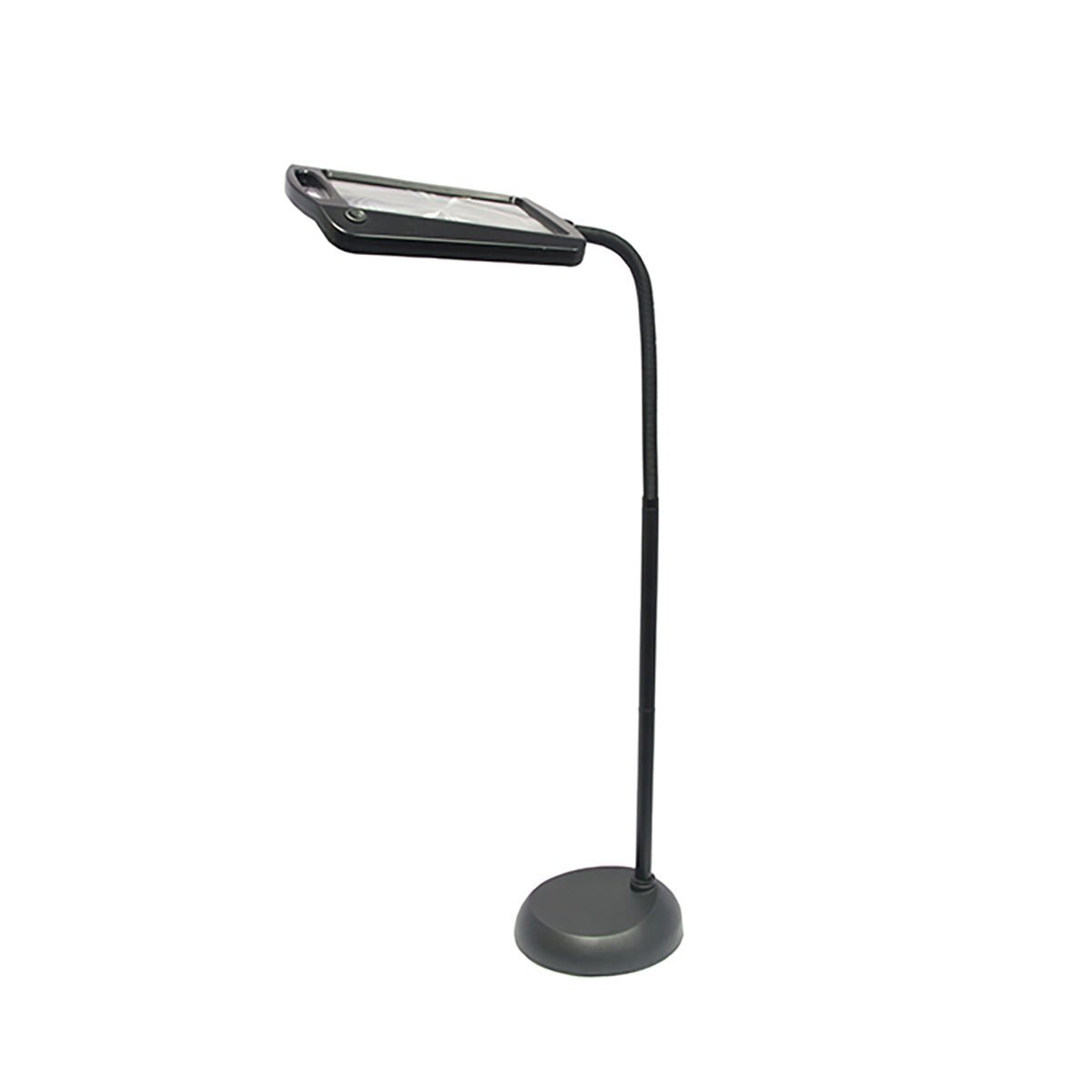 Floor Lamp Magnifier with Gooseneck Arm Integrated LED and 3x Magnification Full-Page Lens