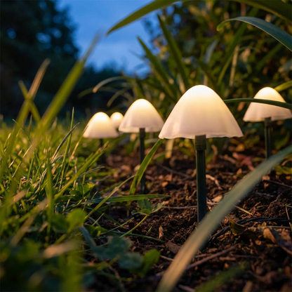 Guirlande Lumineuse Solaire en Forme de Champignons LED Blanc Chaud Étanche Allumage Automatique pour Jardin Allée et Parterre