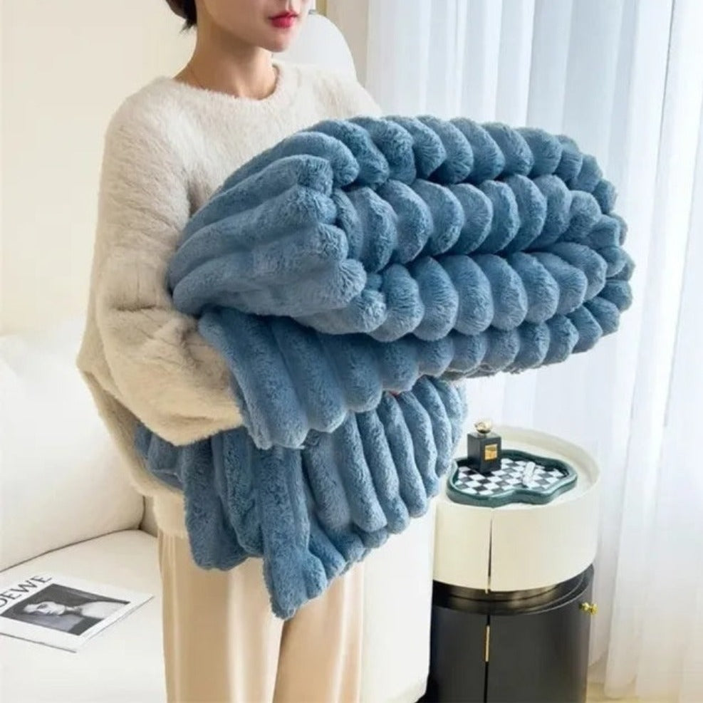 Velora – Plaid Doux à Rayures Luxueux et Confortable