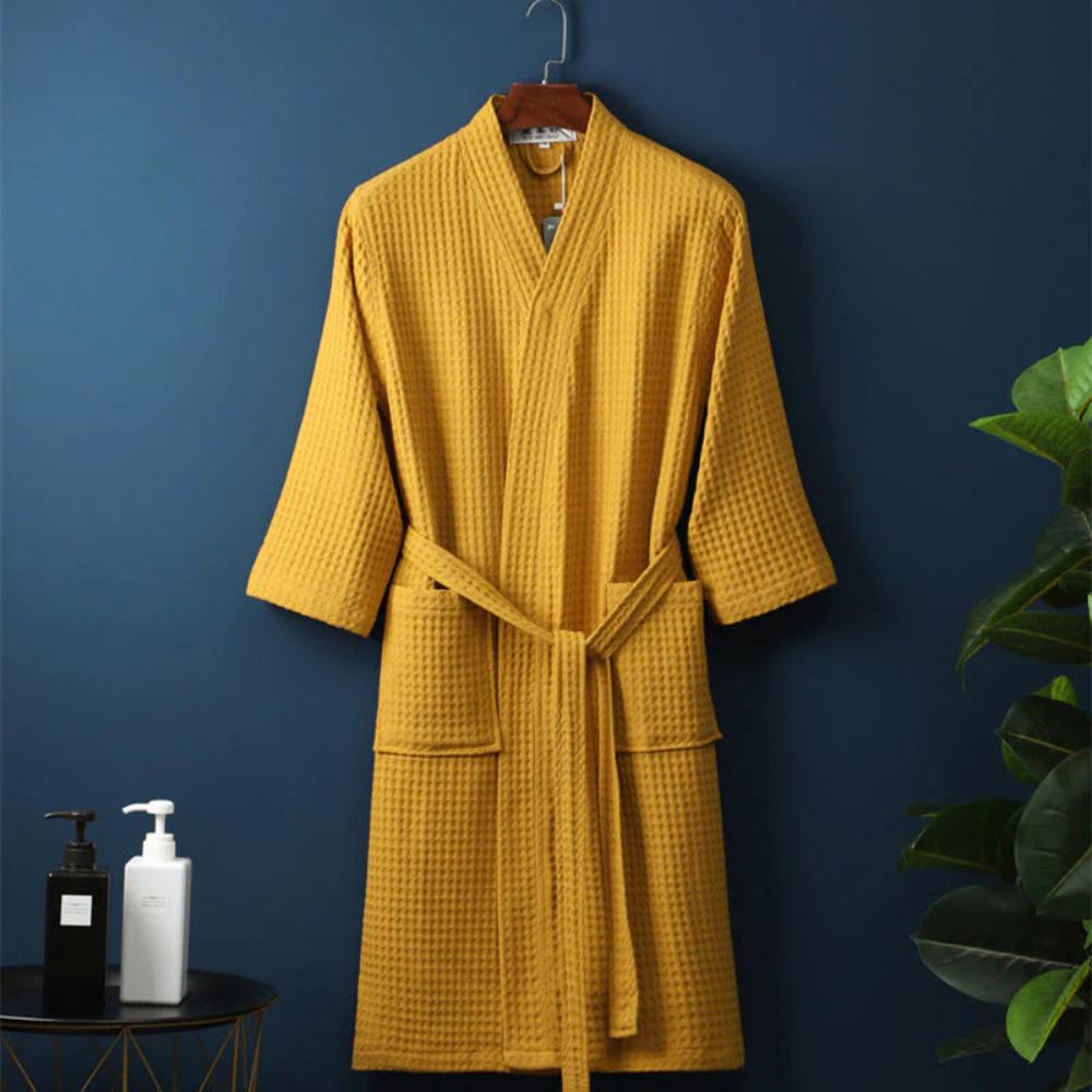 Velora – Peignoir en Coton Gaufré Léger et Confortable