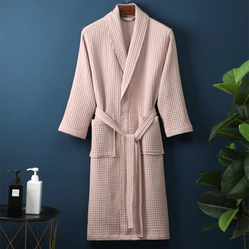 Velora – Peignoir en Coton Gaufré Léger et Confortable