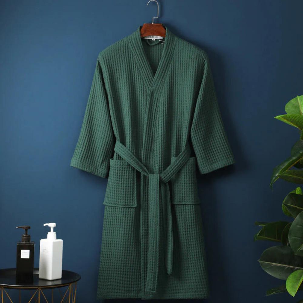 Velora – Peignoir en Coton Gaufré Léger et Confortable