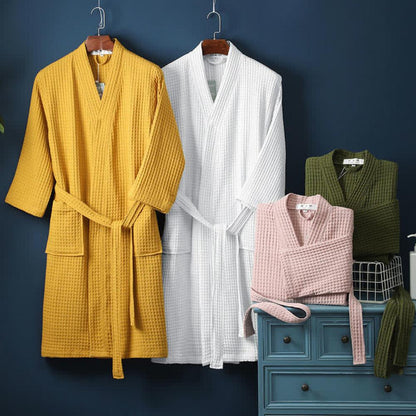 Velora – Peignoir en Coton Gaufré Léger et Confortable