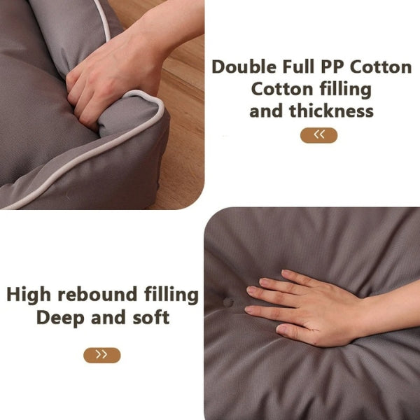 Coussin de Couchage pour Chien Confort à Rebords Surélevés Housse Lavable Antidérapant pour Salon et Chambre