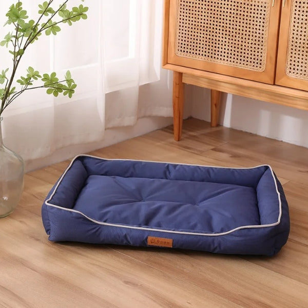 Coussin de Couchage pour Chien Confort à Rebords Surélevés Housse Lavable Antidérapant pour Salon et Chambre