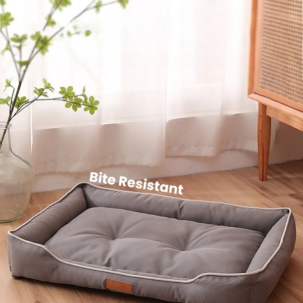 Coussin de Couchage pour Chien Confort à Rebords Surélevés Housse Lavable Antidérapant pour Salon et Chambre