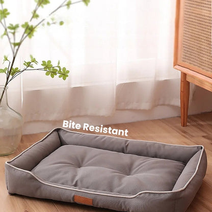 Coussin de Couchage pour Chien Confort à Rebords Surélevés Housse Lavable Antidérapant pour Salon et Chambre