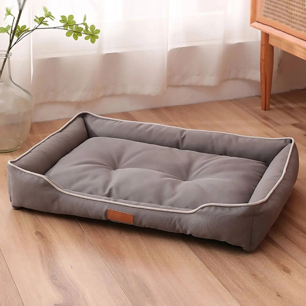 Coussin de Couchage pour Chien Confort à Rebords Surélevés Housse Lavable Antidérapant pour Salon et Chambre