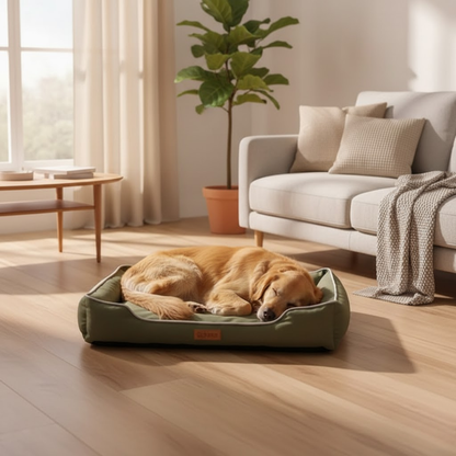 Coussin de Couchage pour Chien Confort à Rebords Surélevés Housse Lavable Antidérapant pour Salon et Chambre