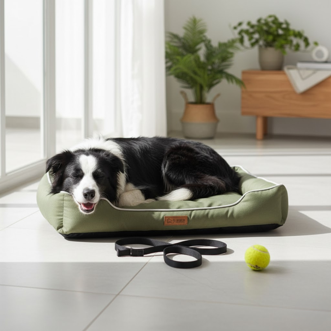 Coussin de Couchage pour Chien Confort à Rebords Surélevés Housse Lavable Antidérapant pour Salon et Chambre