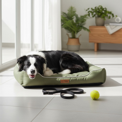 Coussin de Couchage pour Chien Confort à Rebords Surélevés Housse Lavable Antidérapant pour Salon et Chambre
