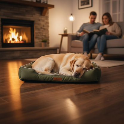 Coussin de Couchage pour Chien Confort à Rebords Surélevés Housse Lavable Antidérapant pour Salon et Chambre
