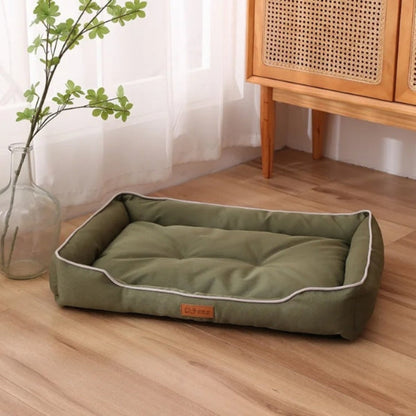 Coussin de Couchage pour Chien Confort à Rebords Surélevés Housse Lavable Antidérapant pour Salon et Chambre