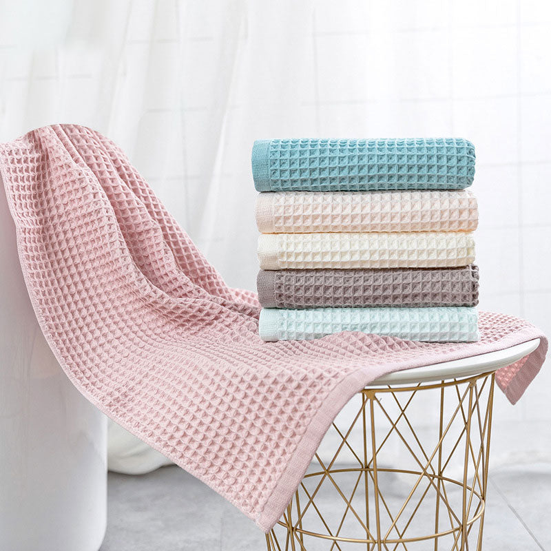 Serviette de Bain en Coton Gaufré à Séchage Rapide de Style Spa Japonais