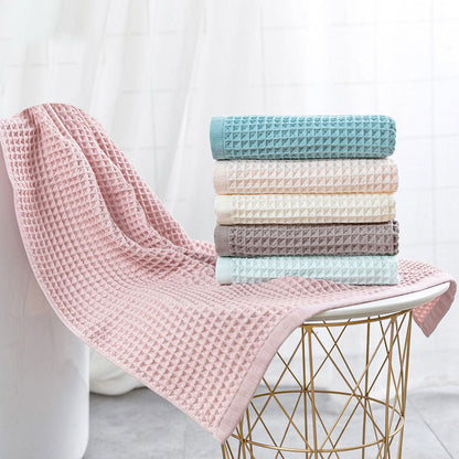 Serviette de Bain en Coton Gaufré à Séchage Rapide de Style Spa Japonais