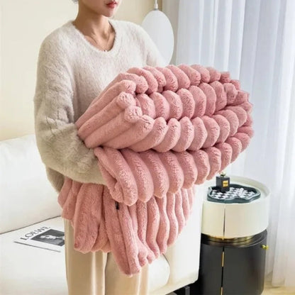 Velora – Plaid Doux à Rayures Luxueux et Confortable