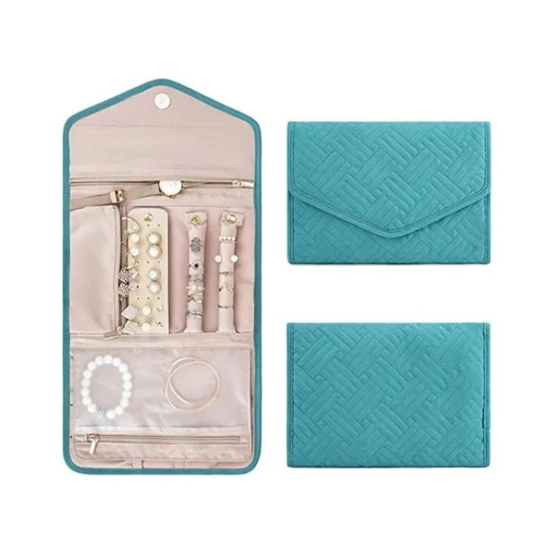 Pochette à Bijoux Pliable de Voyage pour Femme avec Compartiments pour Bagues Colliers et Bracelets