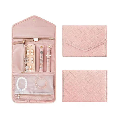 Pochette à Bijoux Pliable de Voyage pour Femme avec Compartiments pour Bagues Colliers et Bracelets