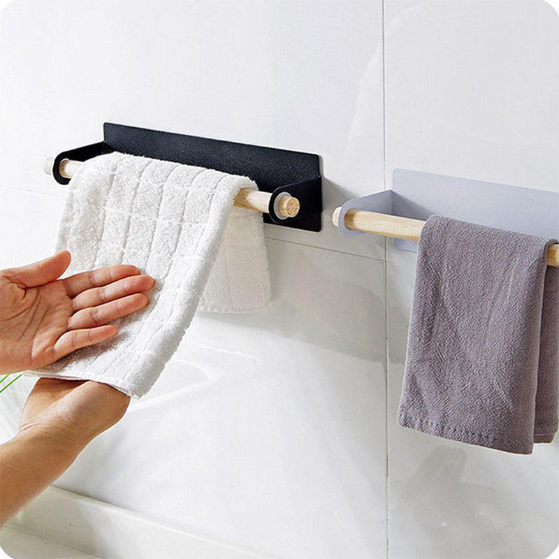 Terrana – Porte-Serviettes Adhésif en Métal et Bois Pratique