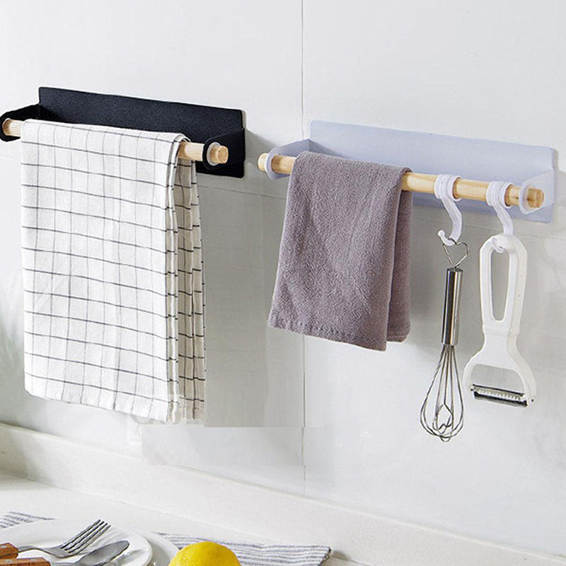 Terrana – Porte-Serviettes Adhésif en Métal et Bois Pratique