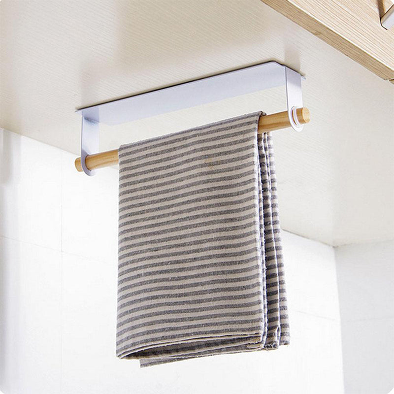 Terrana – Porte-Serviettes Adhésif en Métal et Bois Pratique