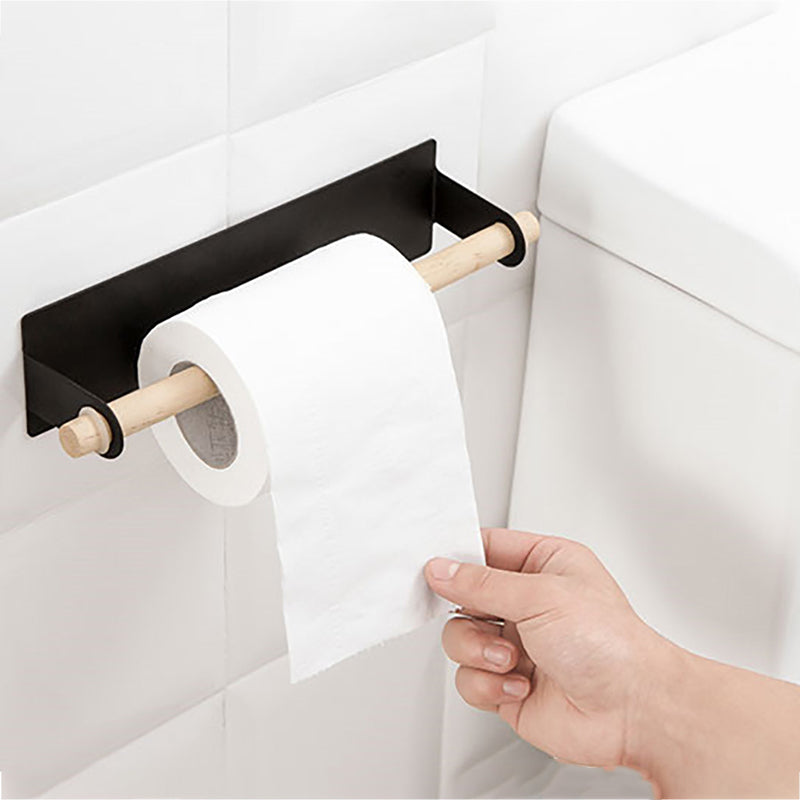 Terrana – Porte-Serviettes Adhésif en Métal et Bois Pratique