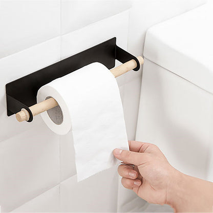 Terrana – Porte-Serviettes Adhésif en Métal et Bois Pratique
