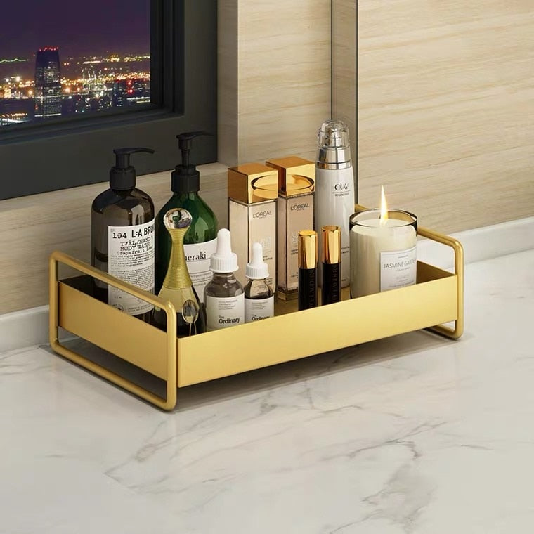 Aurora – Organisateur de Beauté en Métal Doré Empilable