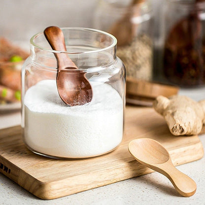 Set of 4 Small Wooden Spoons for Spice Jars, Salt, Sugar and Natural Kitchen Condiments