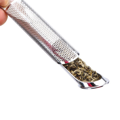 Infuseur à Thé en Acier Inoxydable Cylindrique Micro-Perforé avec Poignée Pliable pour Théière Tasse et Thé en Vrac
