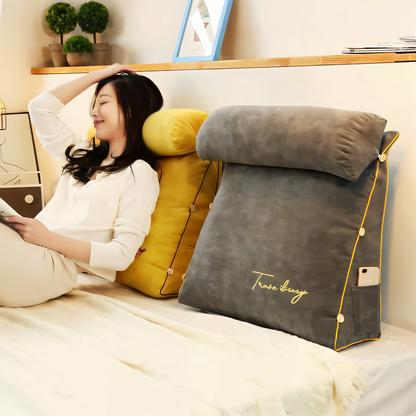 Lunara – Coussin de Lecture avec Dossier Ergonomique et Franges de Luxe
