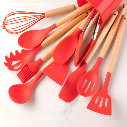 Soléra – Ensemble d’Ustensiles de Cuisine en Silicone Minimalistes et Durables