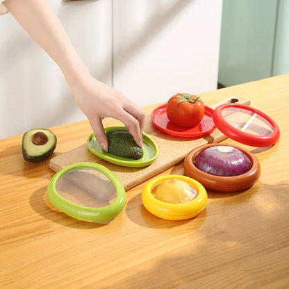 Couvre-Aliments Réutilisables pour Frigo, Couvercles Hermétiques en Silicone pour Fruits et Légumes Coupés, sans BPA, Lavables