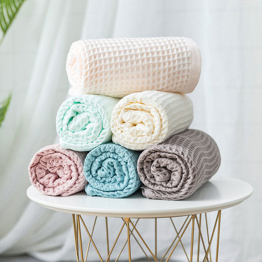 Serviette de Bain en Coton Gaufré à Séchage Rapide de Style Spa Japonais