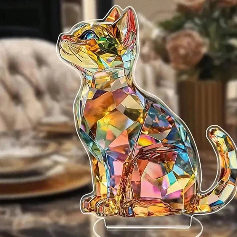 Mistral – Sculpture Décorative Chat en Résine Dorée et Classique