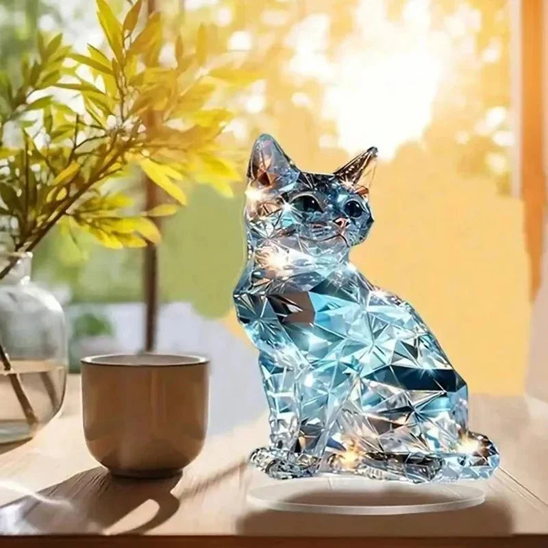 Mistral – Sculpture Décorative Chat en Résine Dorée et Classique