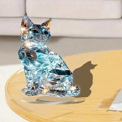 Mistral – Sculpture Décorative Chat en Résine Dorée et Classique