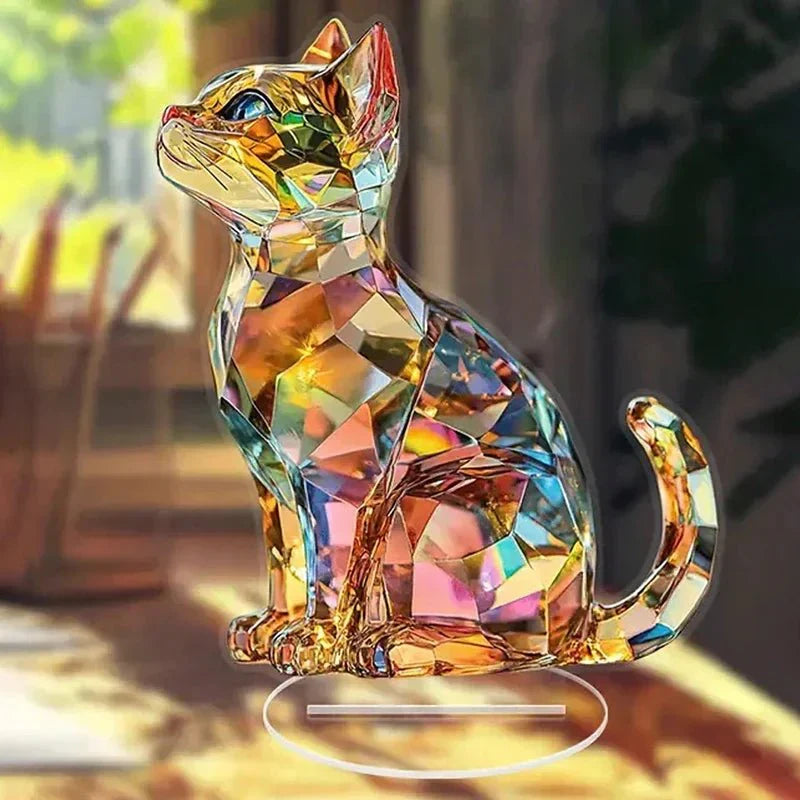 Mistral – Sculpture Décorative Chat en Résine Dorée et Classique