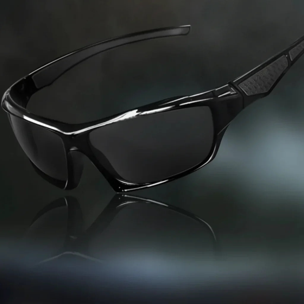 Lunettes de Soleil Sport Unisexes Polarisées Anti-Reflets Protection UV Monture Enveloppante avec Embouts Caoutchouc